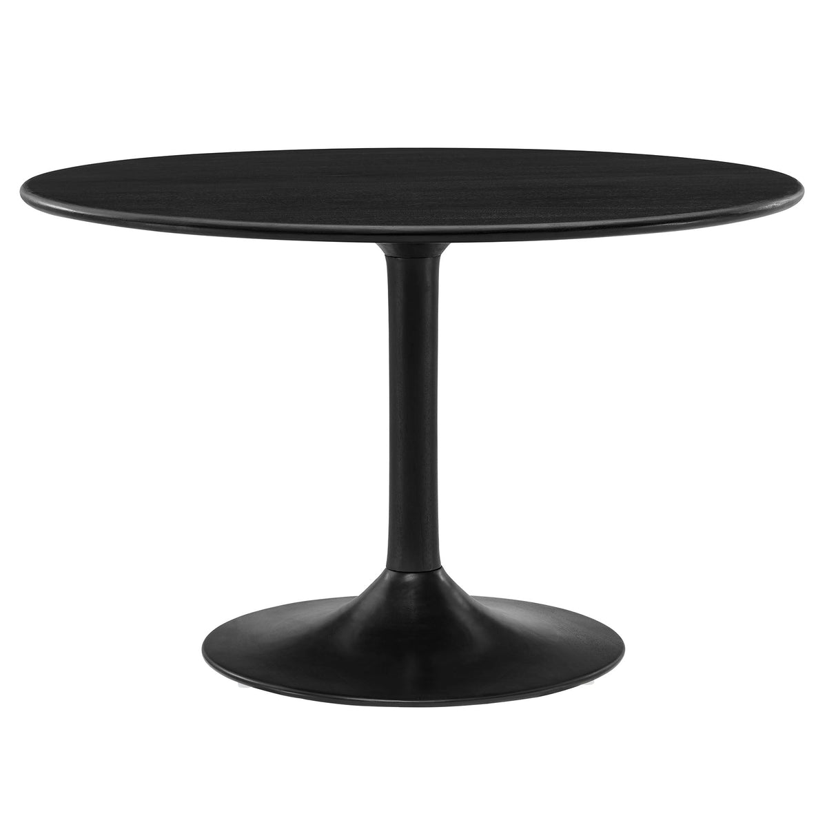 Lippa Black 48" Round Solid Wood Dining Table - Ornate Home