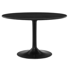 Lippa Black 48" Round Solid Wood Dining Table - Ornate Home