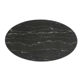 Lippa Black 54" Oval Faux Marble Dining Table - Ornate Home