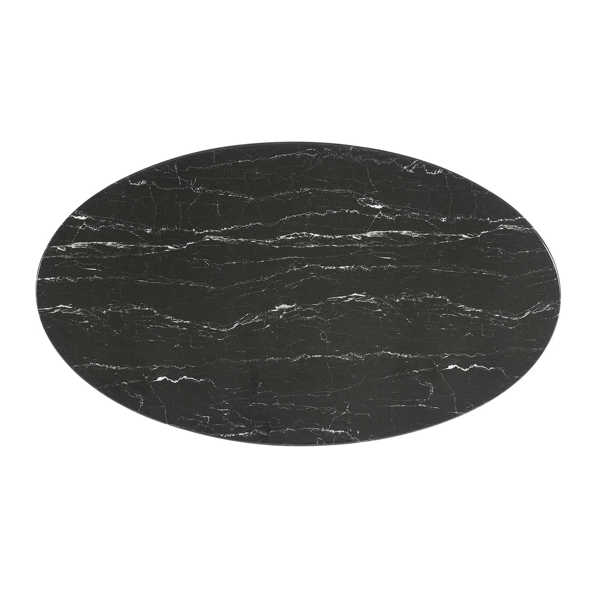 Lippa Black 54" Oval Faux Marble Dining Table - Ornate Home