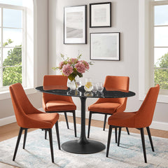 Lippa Black 60" Oval Faux Marble Dining Table - Ornate Home