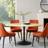 Lippa Black 60" Oval Faux Travertine Dining Table - Ornate Home