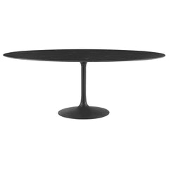 Lippa Black 78" Oval Faux Marble Dining Table - Ornate Home
