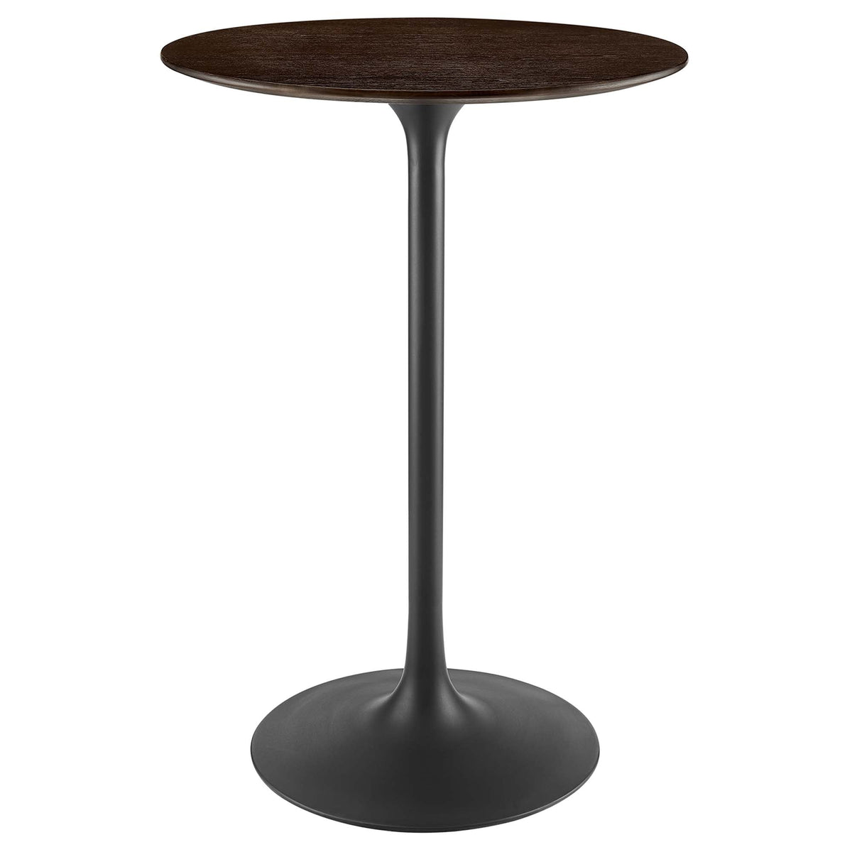 Lippa Black/Cherry Walnut 28" Round Wood Bar Table - Ornate Home