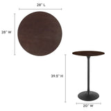 Lippa Black/Cherry Walnut 28" Round Wood Bar Table - Ornate Home