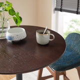Lippa Black/Cherry Walnut 28" Round Wood Bar Table - Ornate Home