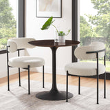 Lippa Black/Cherry Walnut 28" Round Wood Dining Table - Ornate Home