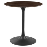 Lippa Black/Cherry Walnut 28" Round Wood Dining Table - Ornate Home