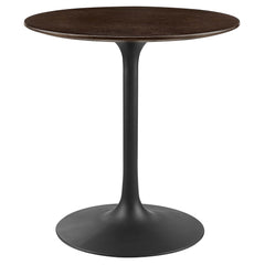 Lippa Black/Cherry Walnut 28" Round Wood Dining Table - Ornate Home