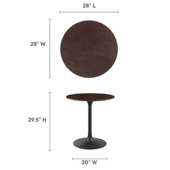 Lippa Black/Cherry Walnut 28" Round Wood Dining Table - Ornate Home