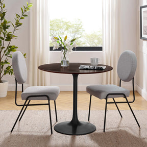 Lippa Black/Cherry Walnut 36" Round Wood Dining Table - Ornate Home