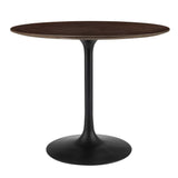 Lippa Black/Cherry Walnut 36" Round Wood Dining Table - Ornate Home