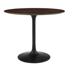 Lippa Black/Cherry Walnut 36" Round Wood Dining Table - Ornate Home