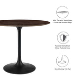 Lippa Black/Cherry Walnut 36" Round Wood Dining Table - Ornate Home