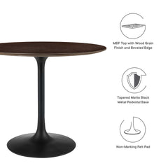 Lippa Black/Cherry Walnut 36" Round Wood Dining Table - Ornate Home