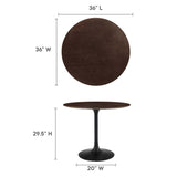 Lippa Black/Cherry Walnut 36" Round Wood Dining Table - Ornate Home