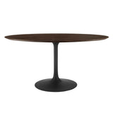 Lippa Black/Cherry Walnut 60" Oval Wood Dining Table - Ornate Home