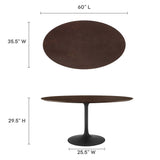 Lippa Black/Cherry Walnut 60" Oval Wood Dining Table - Ornate Home