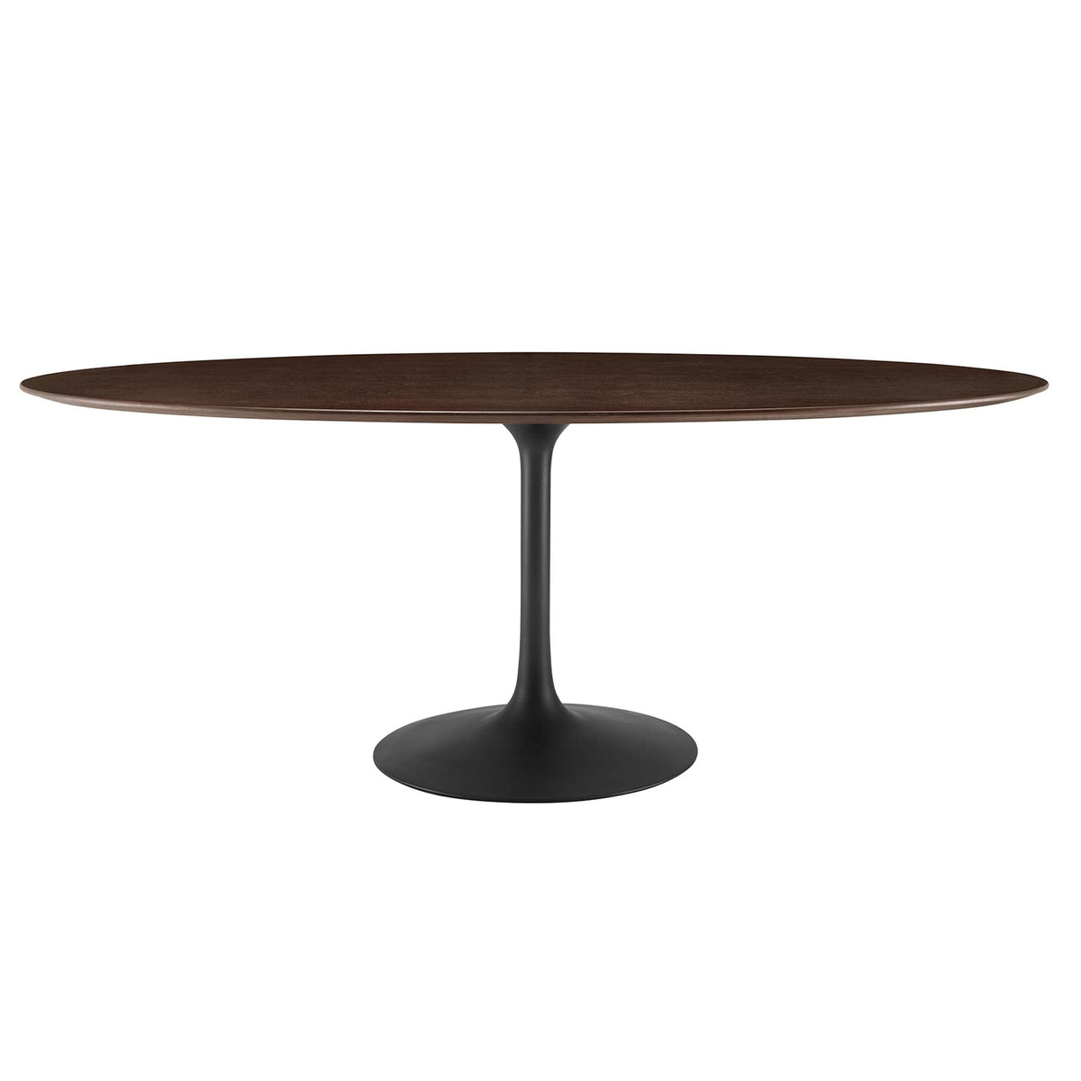 Lippa Black/Cherry Walnut 78" Oval Wood Dining Table - Ornate Home