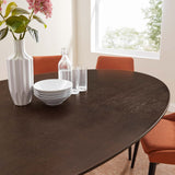Lippa Black/Cherry Walnut 78" Oval Wood Dining Table - Ornate Home
