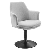 Lippa Black/Light Gray Swivel Dining Upholstered Armchair - Ornate Home