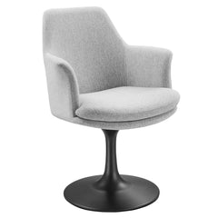Lippa Black/Light Gray Swivel Dining Upholstered Armchair - Ornate Home