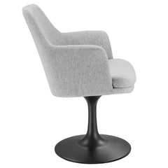 Lippa Black/Light Gray Swivel Dining Upholstered Armchair - Ornate Home