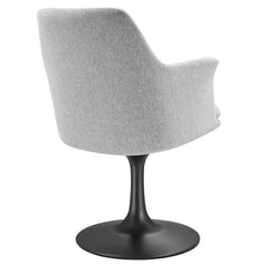 Lippa Black/Light Gray Swivel Dining Upholstered Armchair - Ornate Home
