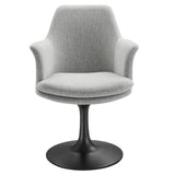 Lippa Black/Light Gray Swivel Dining Upholstered Armchair - Ornate Home