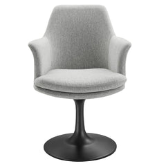 Lippa Black/Light Gray Swivel Dining Upholstered Armchair - Ornate Home