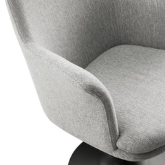 Lippa Black/Light Gray Swivel Dining Upholstered Armchair - Ornate Home