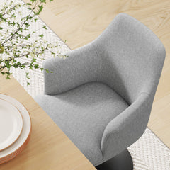 Lippa Black/Light Gray Swivel Dining Upholstered Armchair - Ornate Home