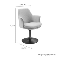 Lippa Black/Light Gray Swivel Dining Upholstered Armchair - Ornate Home