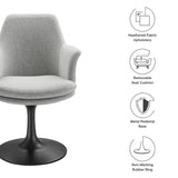 Lippa Black/Light Gray Swivel Dining Upholstered Armchair - Ornate Home