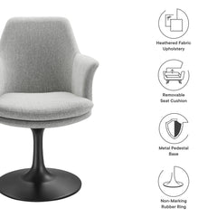 Lippa Black/Light Gray Swivel Dining Upholstered Armchair - Ornate Home