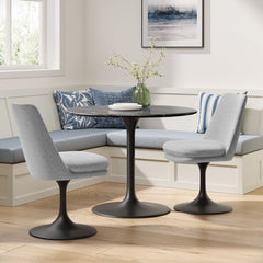 Lippa Black/Light Gray Swivel Dining Upholstered Side Chair - Ornate Home