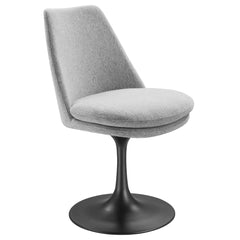 Lippa Black/Light Gray Swivel Dining Upholstered Side Chair - Ornate Home
