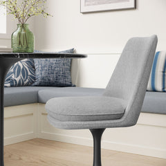 Lippa Black/Light Gray Swivel Dining Upholstered Side Chair - Ornate Home