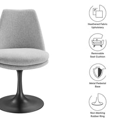 Lippa Black/Light Gray Swivel Dining Upholstered Side Chair - Ornate Home
