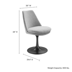 Lippa Black/Light Gray Swivel Dining Upholstered Side Chair - Ornate Home