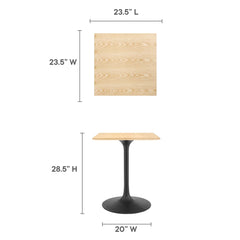 Lippa Black/Natural 24" Square Wood Dining Table - Ornate Home