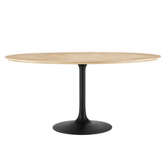 Lippa Black/Natural 60" Round Wood Dining Table - Ornate Home