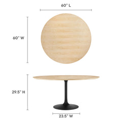 Lippa Black/Natural 60" Round Wood Dining Table - Ornate Home