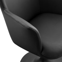 Lippa Black Swivel Dining Vegan Leather Armchair - Ornate Home