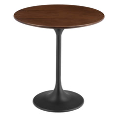 Lippa Black/Walnut 20" Round Wood Side Table - Ornate Home