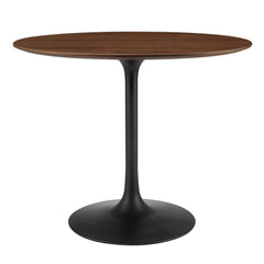 Lippa Black/Walnut 36" Round Wood Dining Table - Ornate Home
