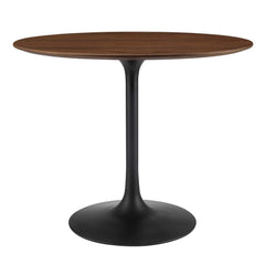Lippa Black/Walnut 36" Round Wood Dining Table - Ornate Home