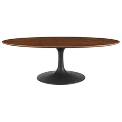 Lippa Black/Walnut 48" Oval Wood Coffee Table - Ornate Home