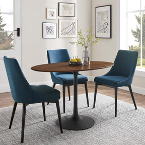 Lippa Black/Walnut 48" Oval Wood Dining Table - Ornate Home