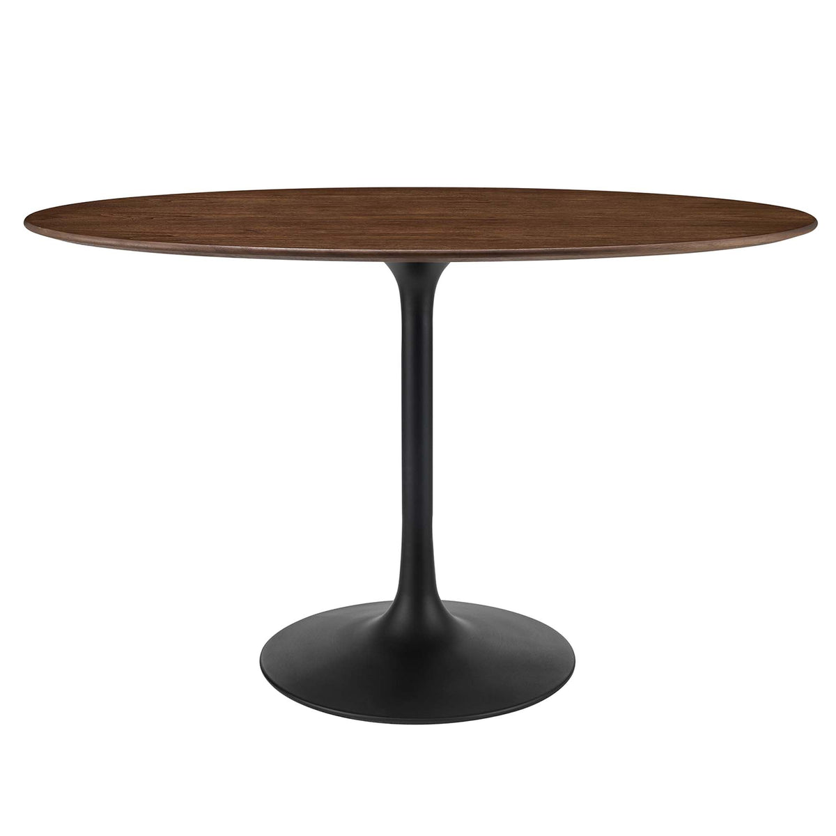 Lippa Black/Walnut 48" Oval Wood Dining Table - Ornate Home